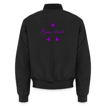 RETRAITE. RETRAITE. RETRAITEE. BONNE RETRAITE - Bomber unisexe - noir - Dos - AI Model Male 185 light (185cm)