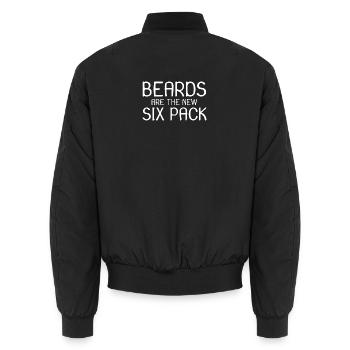 Beards are the new six pack - Unisex Bomberjacke - Schwarz - Hinten - AI Model Male 185 light (185cm)