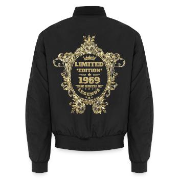 Limited Edition 1959 - Unisex Bomberjacke - Schwarz - Hinten - AI Model Male 185 light (185cm)