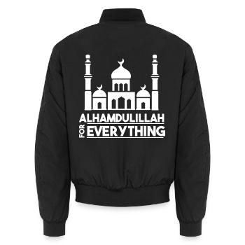 Alhamdullah Moschee Muslim Koran Religion Islam - Unisex Bomberjacke - Schwarz - Hinten - AI Model Male 185 light (185cm)