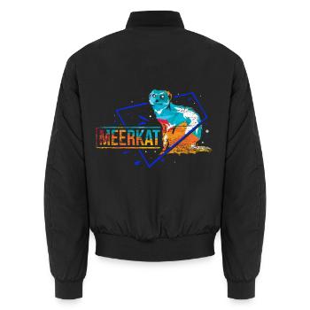 Neugieriges Erdmännchen Wüstenbewohner - Unisex Bomberjacke - Schwarz - Hinten - AI Model Male 185 light (185cm)