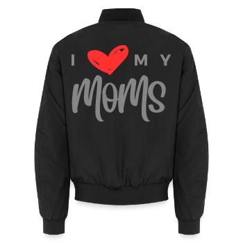 I Love My Moms Heart - Unisex Bomberjacke - Schwarz - Hinten - AI Model Male 185 light (185cm)