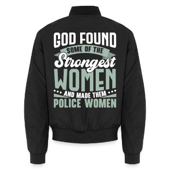 Ich bin ein Polizist und eine Ehefrau Polizei Poli - Unisex Bomberjacke - Schwarz - Hinten - AI Model Male 185 light (185cm)