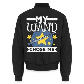 Mein Stab hat mich gewählt Klarinettenspieler Musi - Unisex Bomberjacke - Schwarz - Hinten - AI Model Male 185 light (185cm)