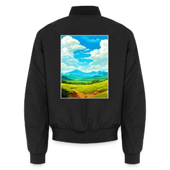 Haleakalā Nationalpark Vulkane Reiseposter - Unisex Bomberjacke - Schwarz - Hinten - AI Model Male 185 light (185cm)