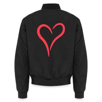 Herz in Rot - Unisex Bomberjacke - Schwarz - Hinten - AI Model Male 185 light (185cm)