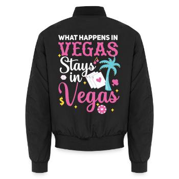 Was In Las Vegas Passiert Bleibt In Las Vegas - Unisex Bomberjacke - Schwarz - Hinten - AI Model Male 185 light (185cm)