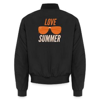 Spüren Sie die Liebe zum Sommer - Unisex Bomberjacke - Schwarz - Hinten - AI Model Male 185 light (185cm)