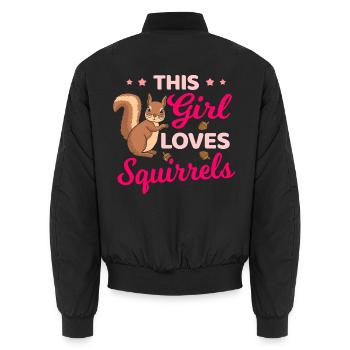 This Girl Loves Squirrels Squirrel - Unisex Bomberjacke - Schwarz - Hinten - AI Model Male 185 light (185cm)