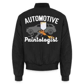 Meine Hände mögen schmutzig sein, aber mein Geld i - Unisex Bomberjacke - Schwarz - Hinten - AI Model Male 185 light (185cm)