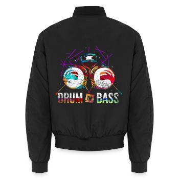 Wummernder Bass Dschungelparty - Unisex Bomberjacke - Schwarz - Hinten - AI Model Male 185 light (185cm)