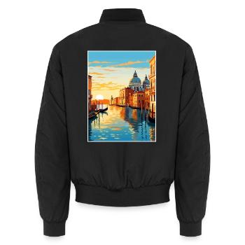 Venedig Italien Dekoration Markusplatz Souvenir - Unisex Bomberjacke - Schwarz - Hinten - AI Model Male 185 light (185cm)