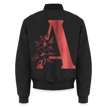 A Monogramm Buchstabe - Unisex Bomberjacke - Schwarz - Hinten - AI Model Male 185 light (185cm)