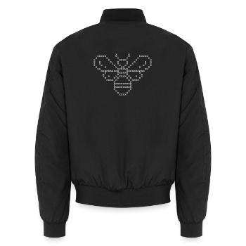 Cross stitch bee white - Unisex Bomber Jacket - black - Back - AI Model Male 185 light (185cm)