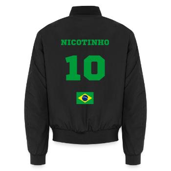 Nicotinho 10 Brasil - Trikot - Unisex Bomberjacke - Schwarz - Hinten - AI Model Male 185 light (185cm)