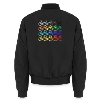 Fahr mit Fahrrad - Unisex Bomberjacke - Schwarz - Hinten - AI Model Male 185 light (185cm)