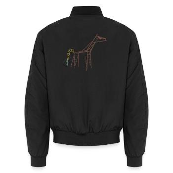 Gdansker Pferd - Unisex Bomberjacke - Schwarz - Hinten - AI Model Male 185 light (185cm)