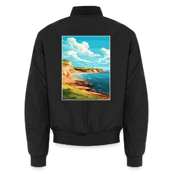 Valdes Halbinsel Argentinien Vintage Reiseposter - Unisex Bomberjacke - Schwarz - Hinten - AI Model Male 185 light (185cm)