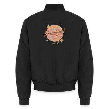 Frankfurt am Main Retro Vintage Design Disco Ball - Unisex Bomber Jacket - black - Back - AI Model Male 185 light (185cm)