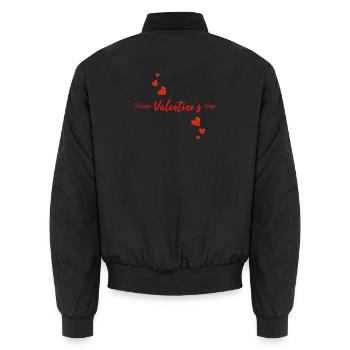 Happy Valentine s Day - Unisex Bomberjacke - Schwarz - Hinten - AI Model Male 185 light (185cm)