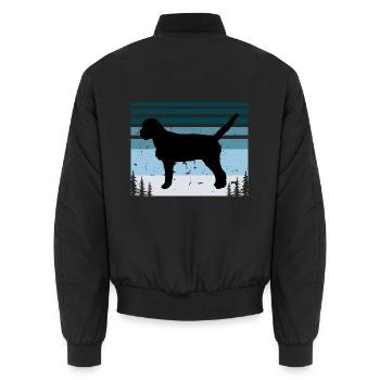 Griffon Fauve De Bretagne Hund Silhouette Retro - Unisex Bomberjacke - Schwarz - Hinten - AI Model Male 185 light (185cm)