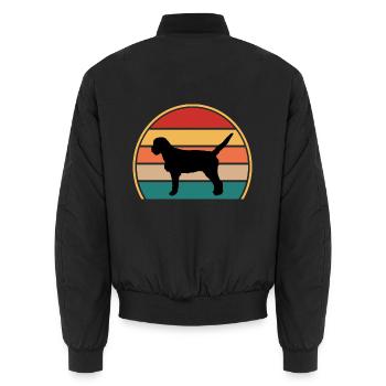 Griffon Fauve De Bretagne Hund Silhouette Retro - Unisex Bomberjacke - Schwarz - Hinten - AI Model Male 185 light (185cm)