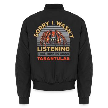 Ich habe über Taranteln nachgedacht Spinnenflüster - Unisex Bomberjacke - Schwarz - Hinten - AI Model Male 185 light (185cm)