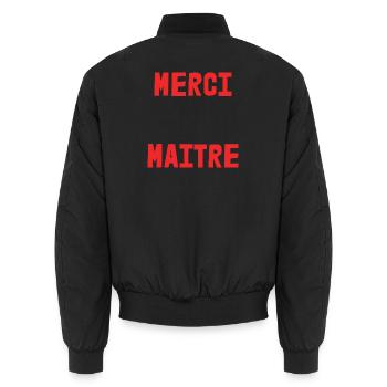 VIELEN DANK. JAHRESTAG. GEBURT. RUHESTAND. VIELEN DANK - Unisex Bomberjacke - Schwarz - Hinten - AI Model Male 185 light (185cm)