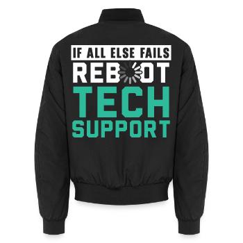 Ich bin der unbezahlte technische Support meiner F - Unisex Bomberjacke - Schwarz - Hinten - AI Model Male 185 light (185cm)