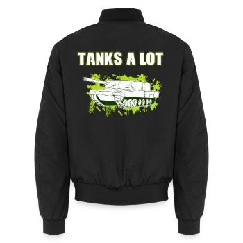 Tank Lover Panzerfahrer Panzer Spruch Lustig - Unisex Bomberjacke - Schwarz - Hinten - AI Model Male 185 light (185cm)