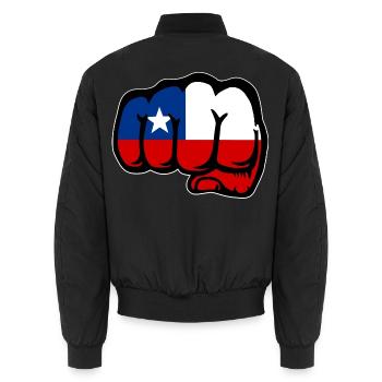 Chile Flagge Faust - Unisex Bomberjacke - Schwarz - Hinten - AI Model Male 185 light (185cm)