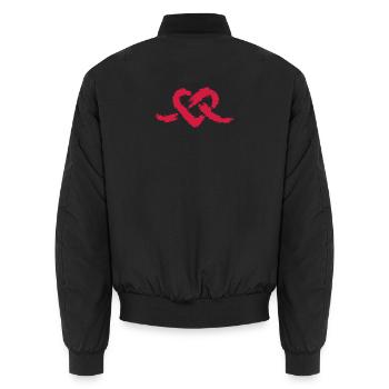 Herz Knoten Liebe Romantisch - Unisex Bomberjacke - Schwarz - Hinten - AI Model Male 185 light (185cm)
