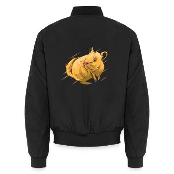 Verspieltes Chinchilla Sandbad - Unisex Bomberjacke - Schwarz - Hinten - AI Model Male 185 light (185cm)