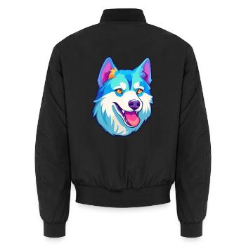 Kanadischer Labrador Husky Hunderasse Cartoon Kawaii I - Unisex Bomberjacke - Schwarz - Hinten - AI Model Male 185 light (185cm)