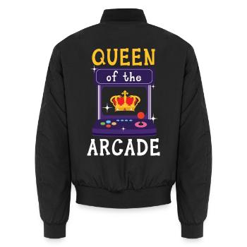 Queen Of The Arcade Games Videospiel Spiele Gamer - Unisex Bomberjacke - Schwarz - Hinten - AI Model Male 185 light (185cm)