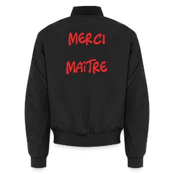 MEISTER. VIELEN DANK. DANKE, MEISTER. MEISTER. MEISTER-GESCHENK - Unisex Bomberjacke - Schwarz - Hinten - AI Model Male 185 light (185cm)