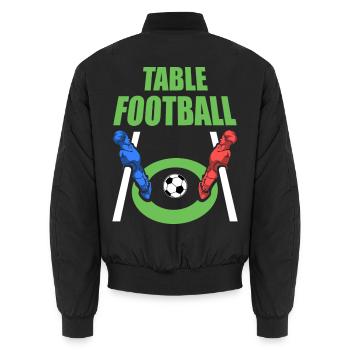 Spritziger Tischfußball Angreifer - Unisex Bomberjacke - Schwarz - Hinten - AI Model Male 185 light (185cm)