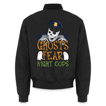 Geister fürchten die Nacht Polizisten Polizist Hal - Unisex Bomberjacke - Schwarz - Hinten - AI Model Male 185 light (185cm)