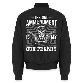Der 2. Verfassungszusatz ist meine Waffenerlaubnis - Unisex Bomberjacke - Schwarz - Hinten - AI Model Male 185 light (185cm)