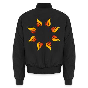 Feuer Kreis Kreisform - Unisex Bomberjacke - Schwarz - Hinten - AI Model Male 185 light (185cm)