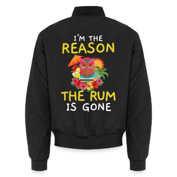 Ich bin der Grund, warum der Rum weg ist Luau Part - Unisex Bomberjacke - Schwarz - Hinten - AI Model Male 185 light (185cm)