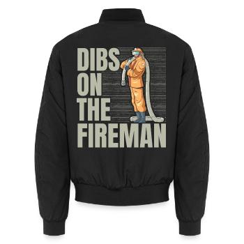 Dibs On The Fireman Feuerwehrmann Feuerwehrmann Fe - Unisex Bomberjacke - Schwarz - Hinten - AI Model Male 185 light (185cm)
