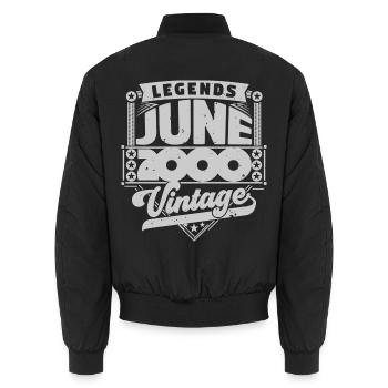 Vintage Geschenk Geburtstag Juni 2000, Juni 2000. - Unisex Bomberjacke - Schwarz - Hinten - AI Model Male 185 light (185cm)