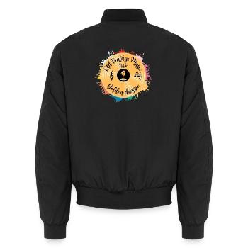ALTE VINTAGE-MUSIK IST DER GOLDENE KLASSIKER - Unisex Bomberjacke - Schwarz - Hinten - AI Model Male 185 light (185cm)