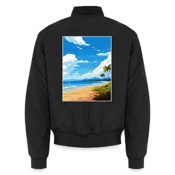 Nicoya Halbinsel Costa Rica Vintage Reiseposter - Unisex Bomberjacke - Schwarz - Hinten - AI Model Male 185 light (185cm)