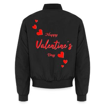 Valentine Happy Valentine - Unisex Bomberjacke - Schwarz - Hinten - AI Model Male 185 light (185cm)