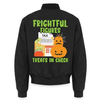 Schreckliche Gestalten Leckereien im Scheck Hallow - Unisex Bomberjacke - Schwarz - Hinten - AI Model Male 185 light (185cm)