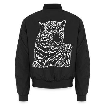 leopard weiß - Unisex Bomberjacke - Schwarz - Hinten - AI Model Male 185 light (185cm)