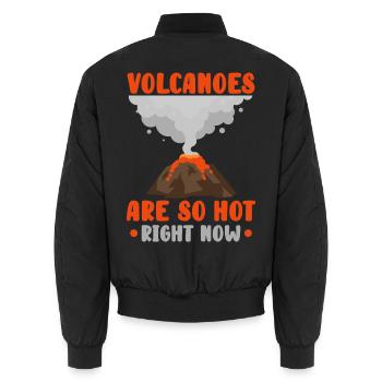 Vulkane sind im Moment so heiß Lava Vulkan - Unisex Bomberjacke - Schwarz - Hinten - AI Model Male 185 light (185cm)