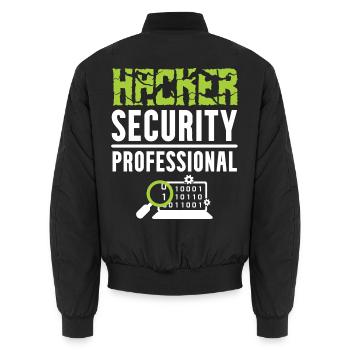 Hacker Security Professional - Unisex Bomberjacke - Schwarz - Hinten - AI Model Male 185 light (185cm)